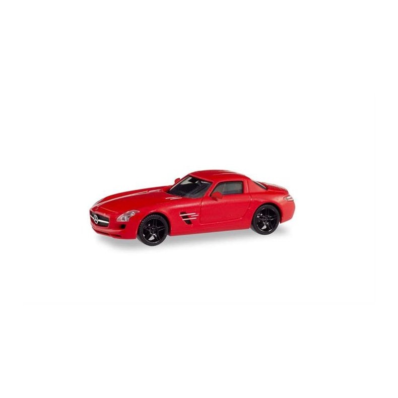 Mercedes-Benz SLS AMG, red metallic with black rims - 1:87 / H0 - Herpa