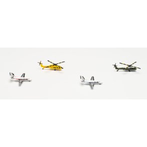 Helicopter and Bizjet set (2+2) - 1:500 - Herpa