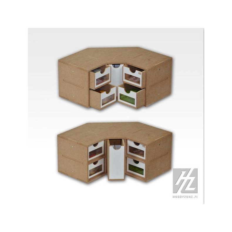 Hjrne-/vinkelskuffemodul med 5 skuffer (bredde 30 cm) / Corner Drawers Module - HobbyZone