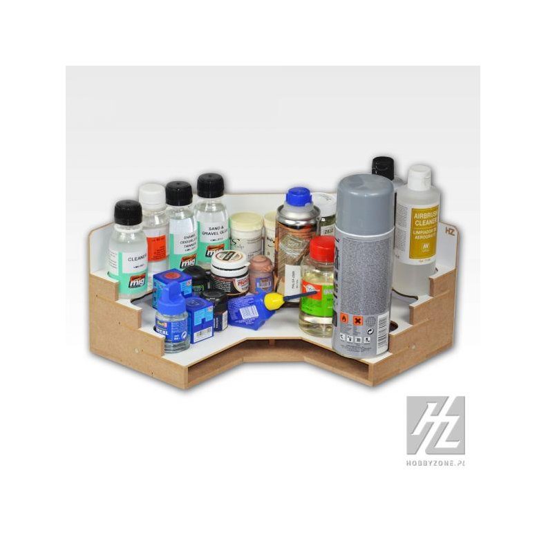 Hjrne-/vinkelflaskemodul med 3 hylder (bredde 30 cm) / Corner Bottles Module - HobbyZone