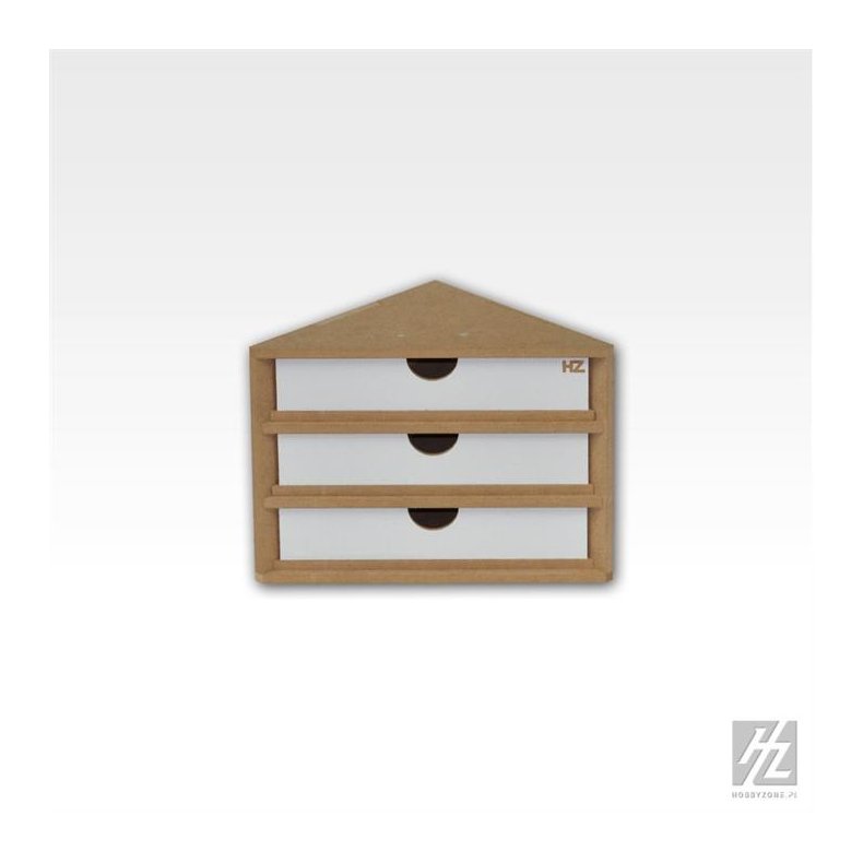 Hjrneskuffemodul med 3 skuffer (bredde 15 cm) / Ending Corner Drawers Module - HobbyZone