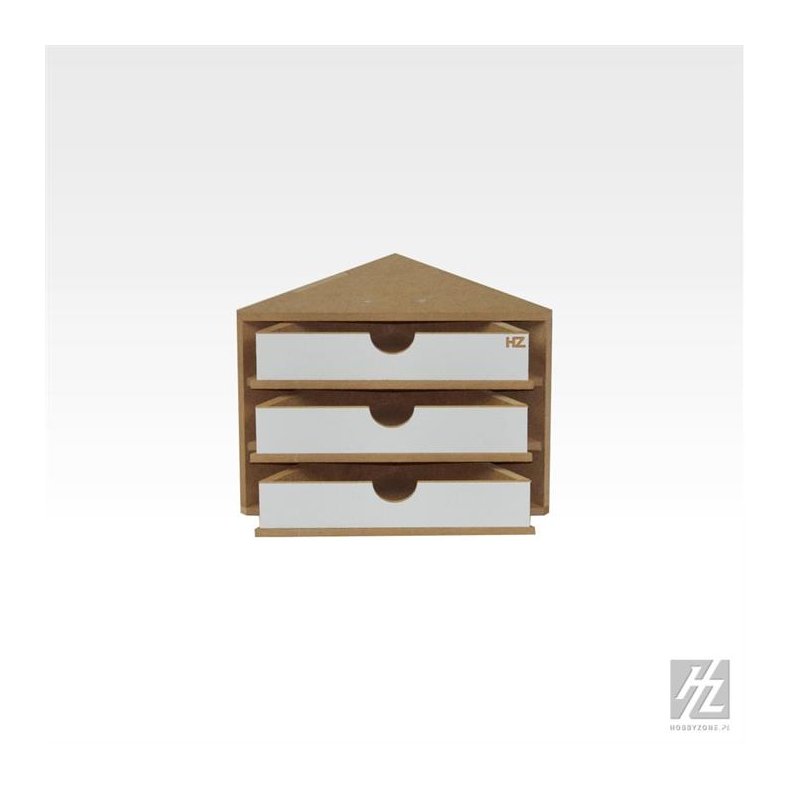 Hjrneskuffemodul med 3 skuffer (bredde 15 cm) / Ending Corner Drawers Module - HobbyZone