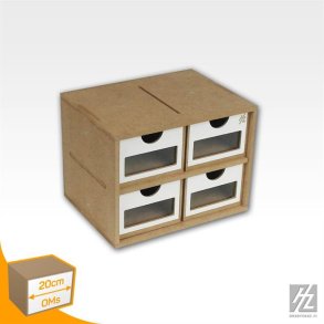 Skuffemodul med 4 skuffer (bredde 20 cm) / Drawers Module x 4 - HobbyZone