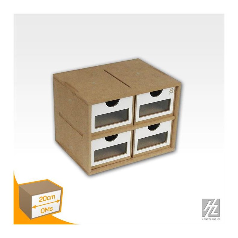 Skuffemodul med 4 skuffer (bredde 20 cm) / Drawers Module x 4 - HobbyZone