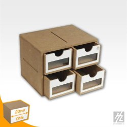Skuffemodul med 4 skuffer (bredde 20 cm) / Drawers Module x 4 - HobbyZone