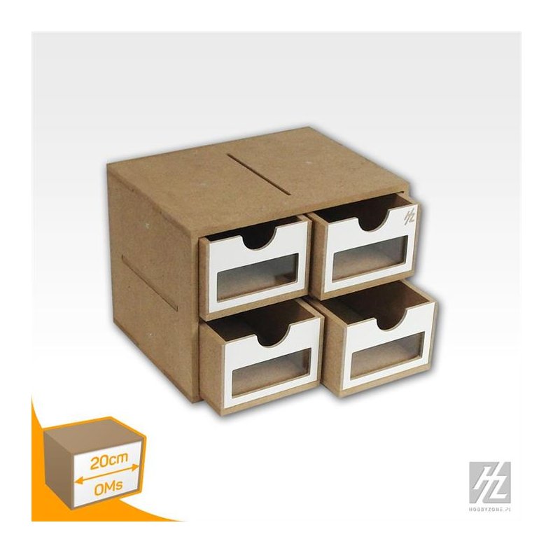 Skuffemodul med 4 skuffer (bredde 20 cm) / Drawers Module x 4 - HobbyZone
