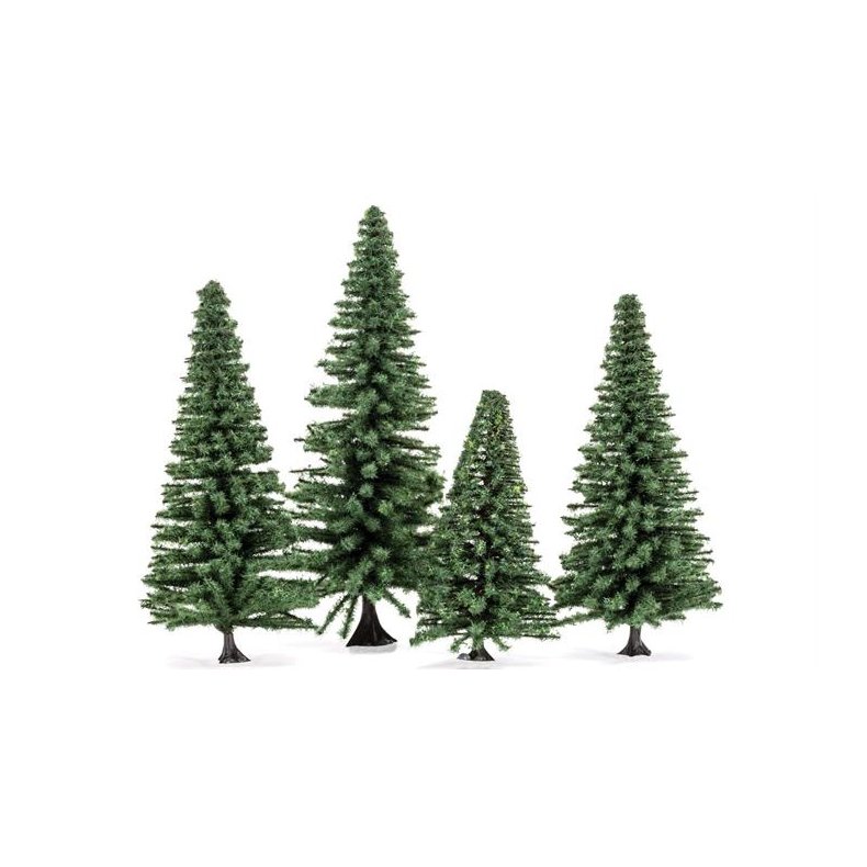 Humbrol Skale Scenics Large Fir Trees (store grantrer) - 8-12 cm - 4 stk. - Humbrol