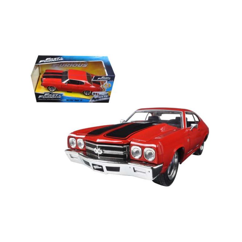 Fast &amp; Furious: Dom's Chevrolet Chevelle SS, red with black stripes (1970) - 1:24 - Jada Toys