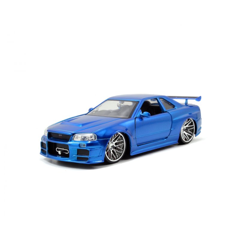Fast &amp; Furious: Brian's Nissan Skyline GT-R (BNR34). blue (2002) - 1:24 - Jada Toys