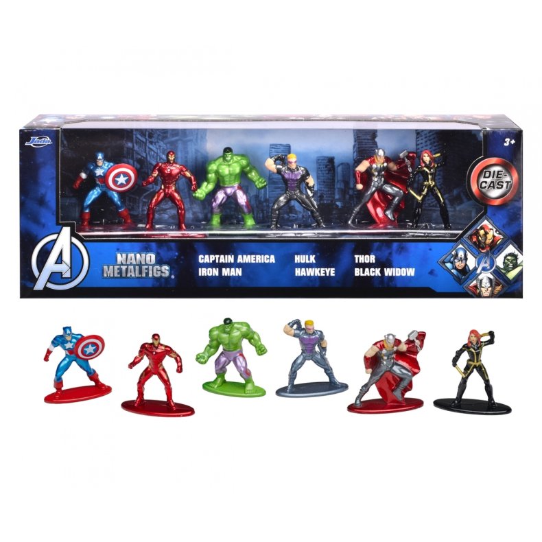 Nano Figures: Marvel Avengers figures (6 stk. metalfigurer) - Jada Toys
