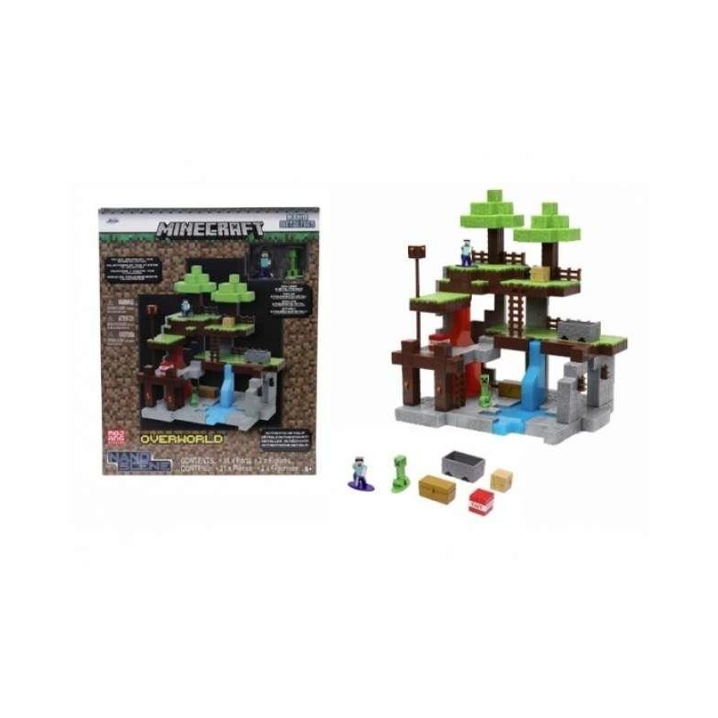 Nano Figures: Minecraft Overworld (med 2 stk. metalfigurer) - Jada Toys