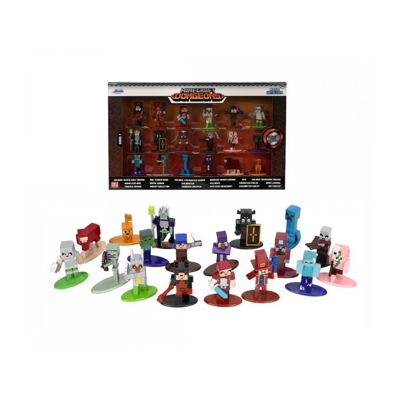 Nano Figures: Minecraft Multi Pack, Wave 7 (18 stk. metalfigurer) - Jada Toys