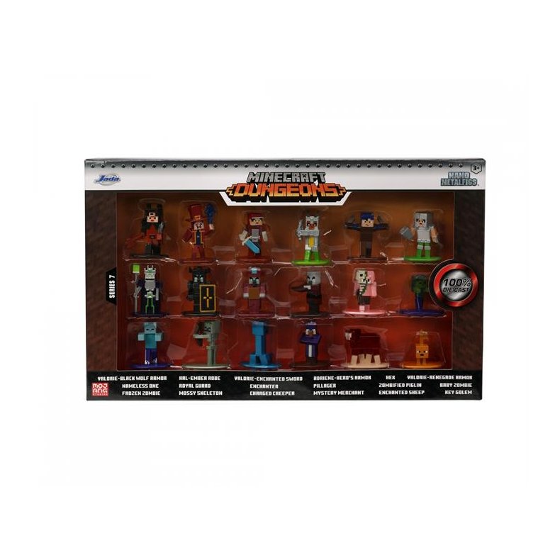 Nano Figures: Minecraft Multi Pack, Wave 7 (18 stk. metalfigurer) - Jada Toys