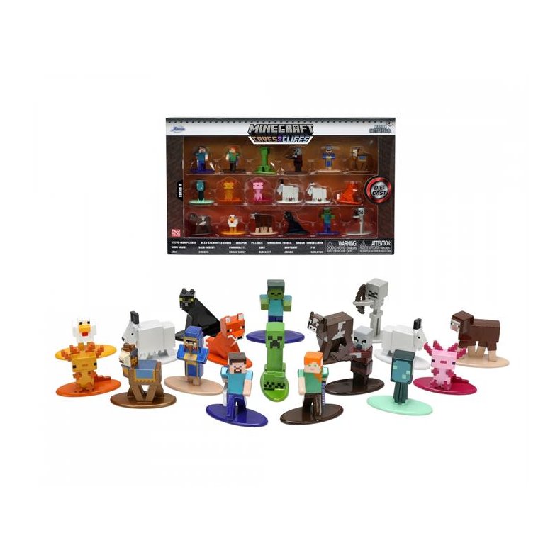 Nano Figures: Minecraft Multi Pack, Wave 8 (18 stk. metalfigurer) - Jada Toys