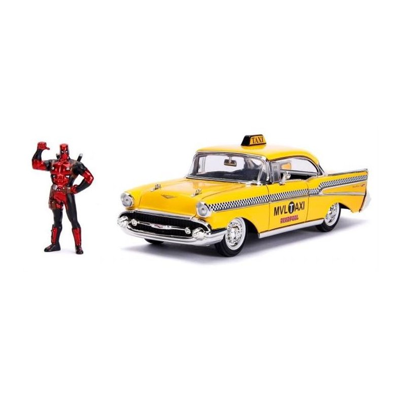 Marvel: Deadpool Taxi (1957 Chevy Bel Air) with Figure - 1:24 - Jada Toys