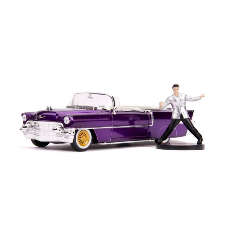 1956 Cadillac Eldorado, purple, with Elvis Presley figure - 1:24 - Jada Toys