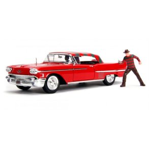 1958 Cadillac Series 62 with Freddy Krueger figure - 1:24 - Jada Toys