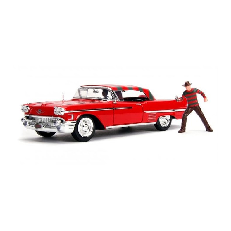 1958 Cadillac Series 62 with Freddy Krueger figure - 1:24 - Jada Toys