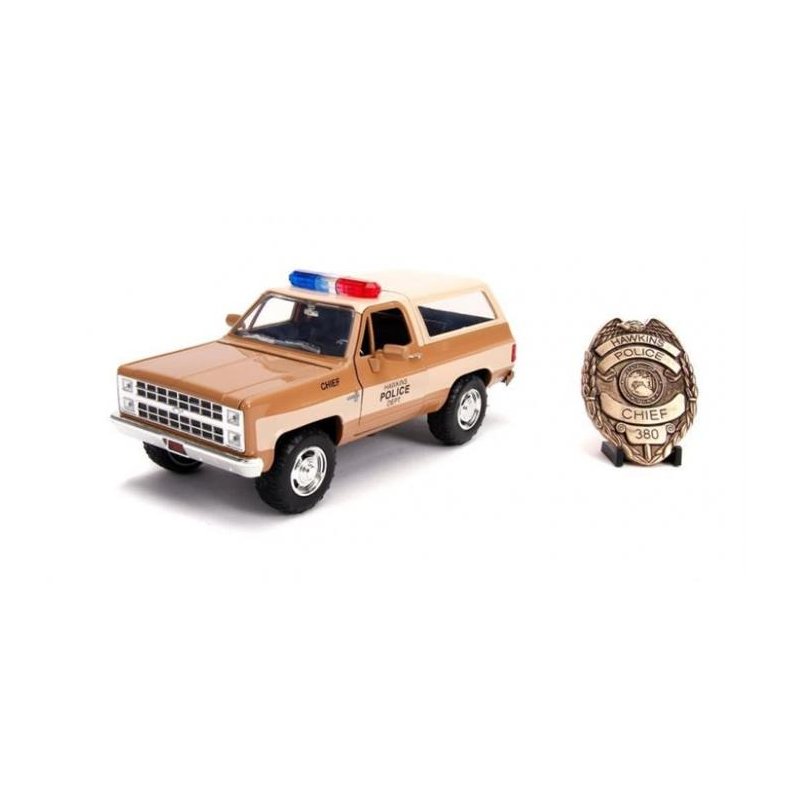 Stranger Things: Hopper's Chevy K5 Blazer with Replica Sheriffs Badge - 1:24 - Jada Toys