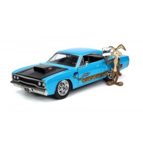 Looney Tunes: Plymouth Road Runner (1970) with Wile E Coyote figure - 1:24 - Jada Toys