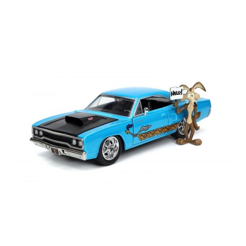 Looney Tunes: Plymouth Road Runner (1970) with Wile E Coyote figure - 1:24 - Jada Toys