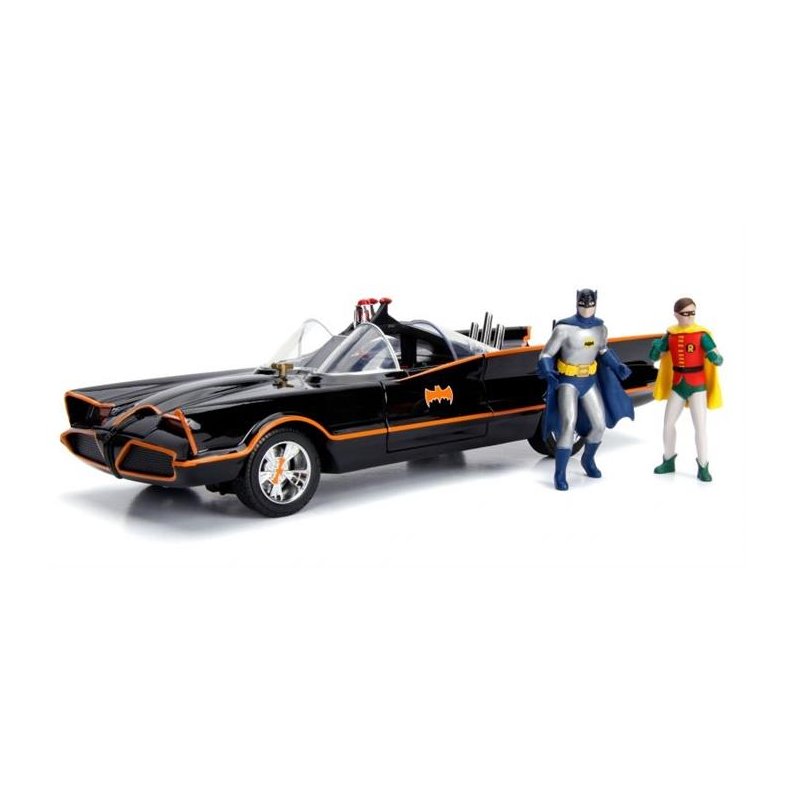 1966 Batmobile "Classic TV Series" with Batman &amp; Robin figures and working lights- 1:18 - Jada Toys