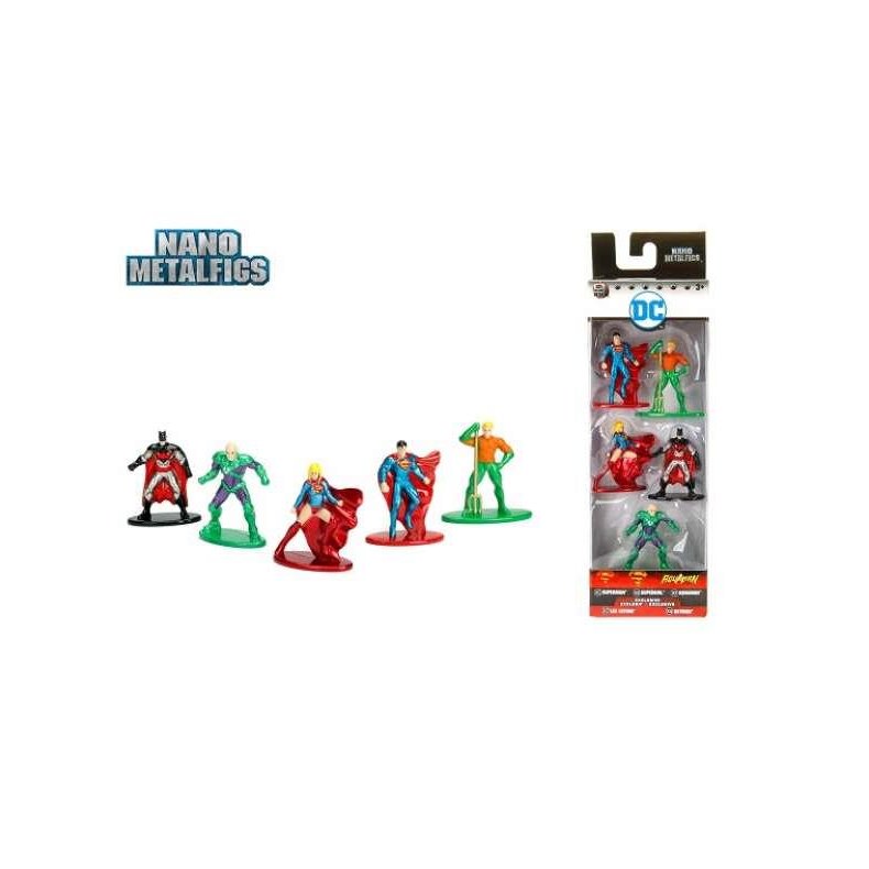 Nano Figures: DC Comics Multi Pack (Superman, Aquaman, Supergirl, Batman og Lex Luthor) (5 stk. metalfigurer) - Jada Toys