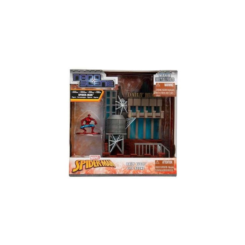 Nano Figures: Marvel Spiderman Daily Bugle city scene (inkl. 1 stk. Spiderman metalfigur) - Jada Toys