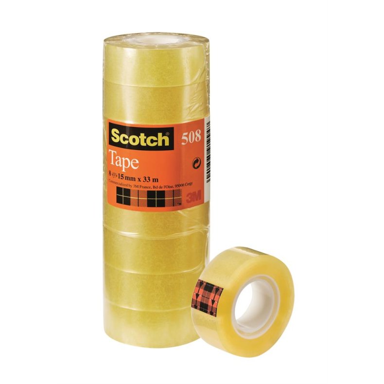 Tape Scotch 508 15mmx33m trn klar (10 ruller) - 3M