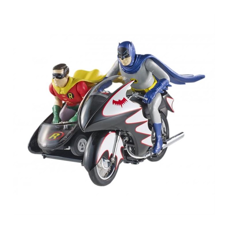 Batcycle (TV 1966) m/Batman og Robin figurer - 1:12 - Mattel Elite