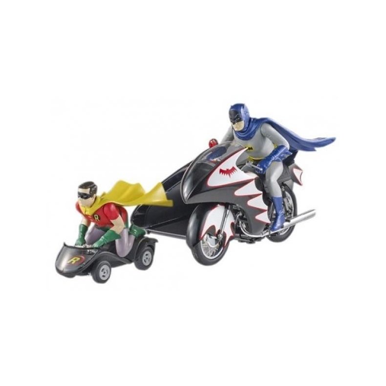 Batcycle (TV 1966) m/Batman og Robin figurer - 1:12 - Mattel Elite