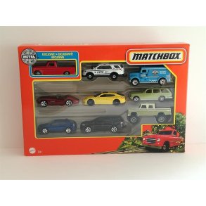 9 stk. st med eksklusiv Powell Sport Wagon - 1:64 - Matchbox