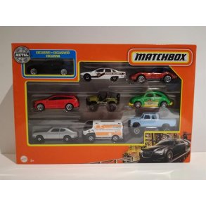 9 stk. st med eksklusiv Chrysler 300 - 1:64 - Matchbox