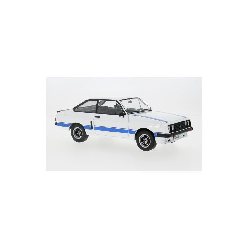 Ford Escort MK II RS 2000 X-Pack, hvid/dekoreret, 1977 - 1:18 - Model Car Group