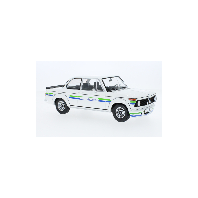 BMW 2002 Alpina, white/decorated, 1973 - 1:18 - Model Car Group