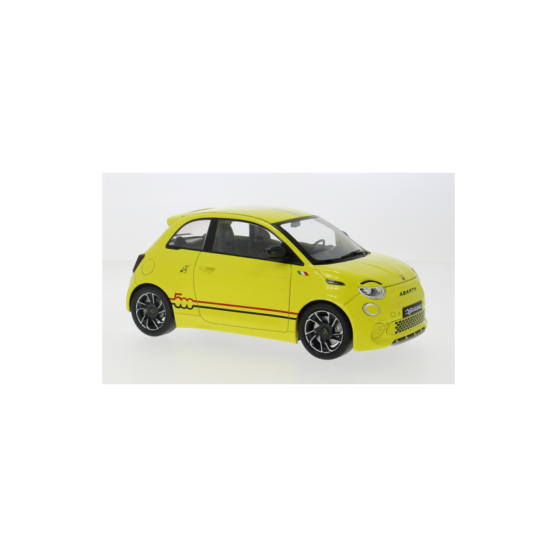 Fiat 500e Abarth, gul, 2024 - 1:18 - Model Car Group / IXO