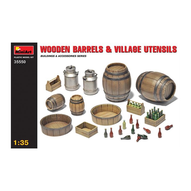 Wooden Barrels &amp; Village Utensils - 1:35 - MiniArt