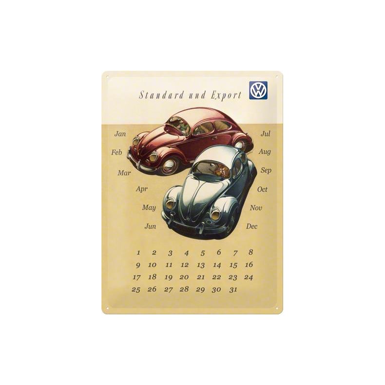 Blikskilt 30x40 cm m/kalender "VW kalender" - Nostalgic Art