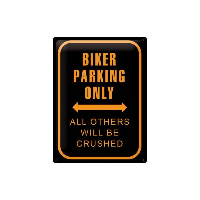 Blikskilt 30x40 cm "Biker parking only" - Nostalgic Art