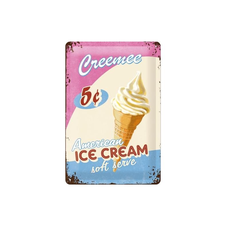 Blikskilt 20x30 cm "Ice Cream" - Nostalgic Art