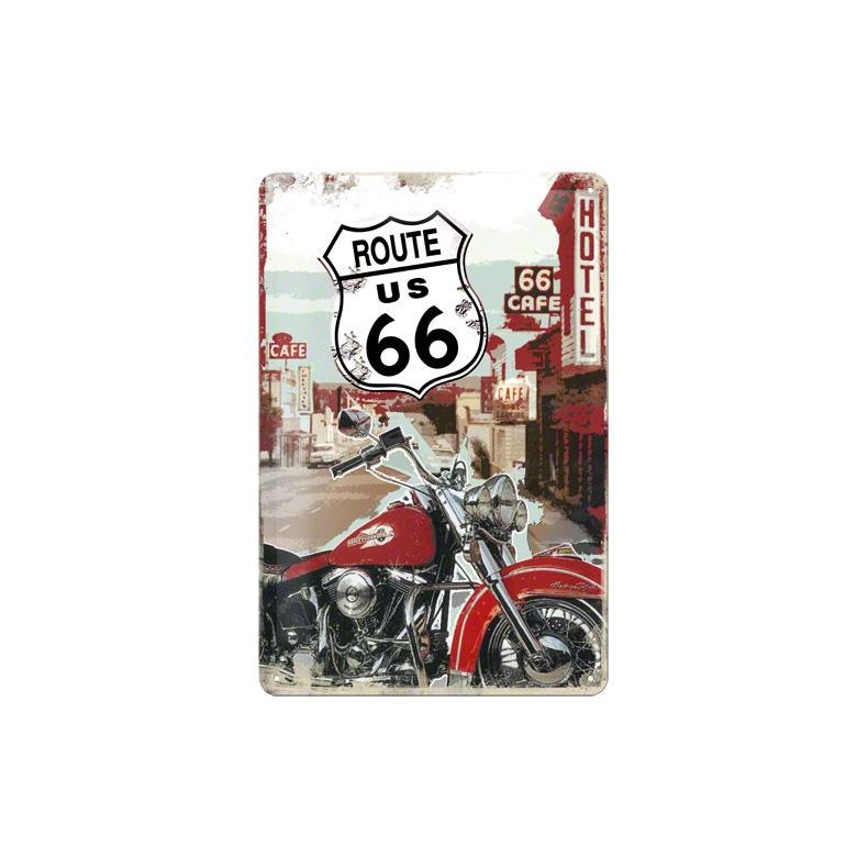 Blikskilt 20x30 cm "Route 66 Lone Rider" - Nostalgic Art