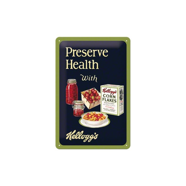 Blikskilt 20x30 cm "Kellogg's Preserve Health" - Nostalgic Art