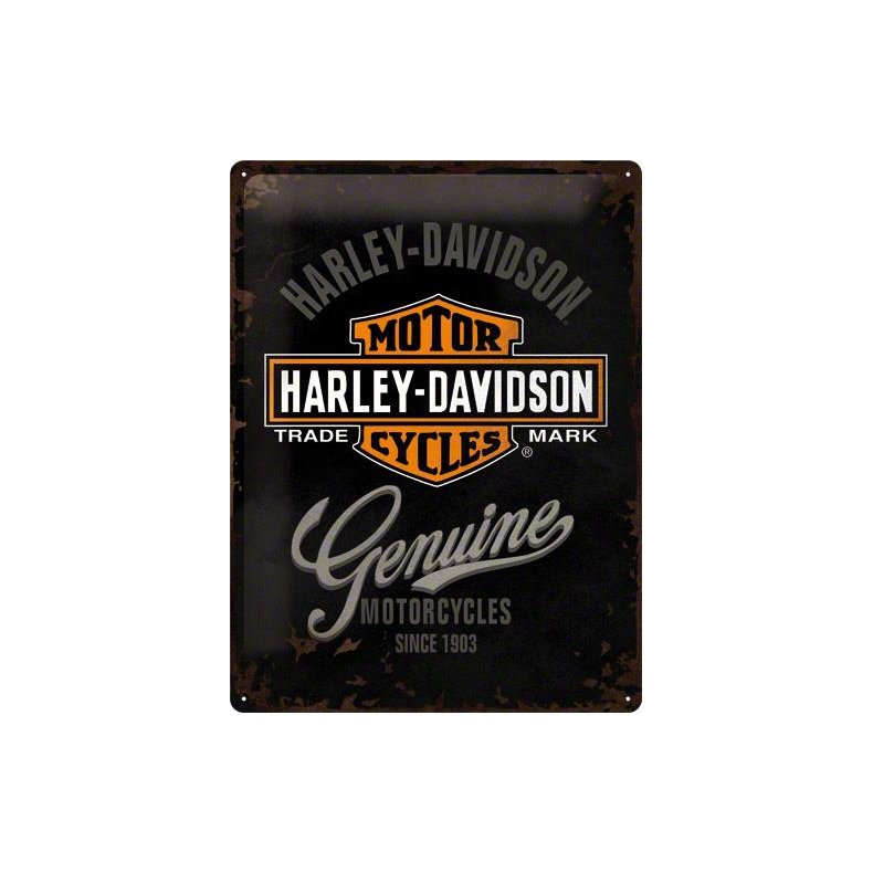 Blikskilt 30x40 cm "Harley-Davidson Genuine Logo" - Nostalgic Art