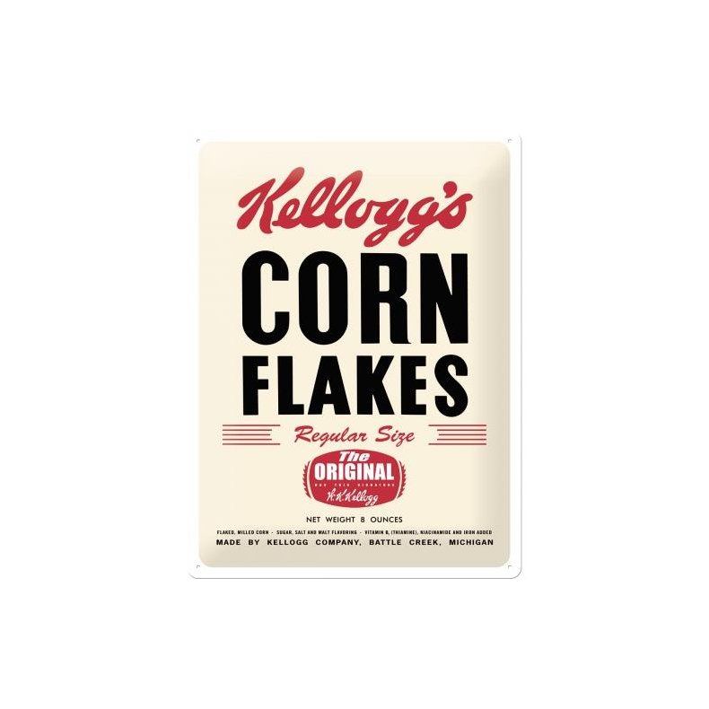 Blikskilt 30x40 cm "Kellogg's Corn Flakes Retro Package" - Nostalgic Art