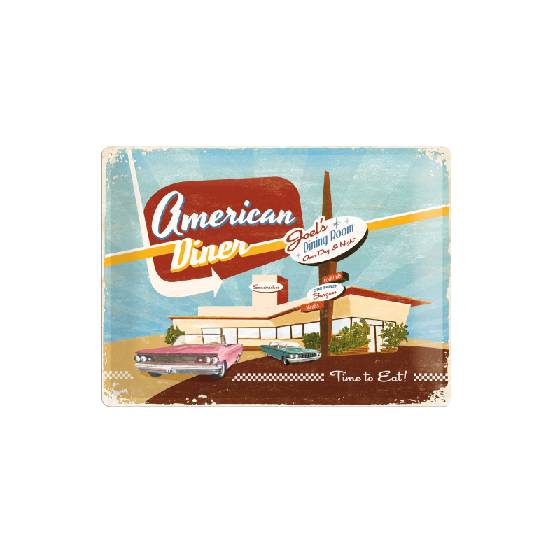Blikskilt 30x40 cm "American dinner" - Nostalgic Art