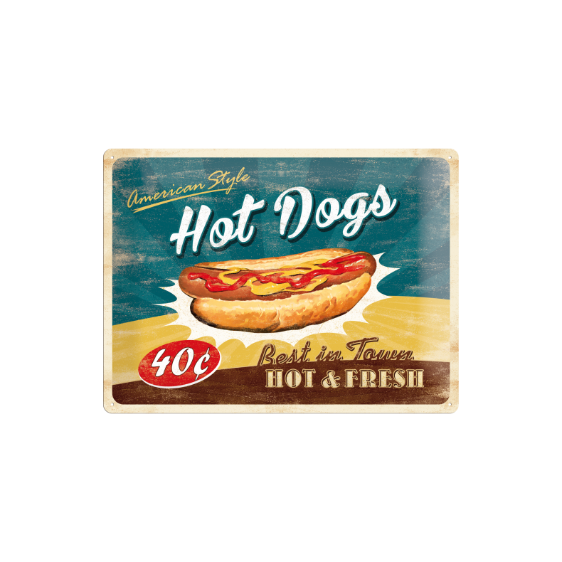 Blikskilt 30x40 cm "Hot Dogs" - Nostalgic Art