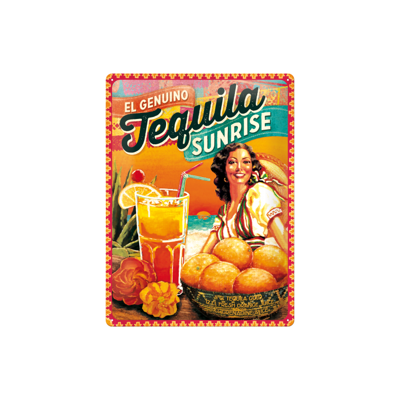 Blikskilt 30x40 cm "Tequila Sunrice" - Nostalgic Art