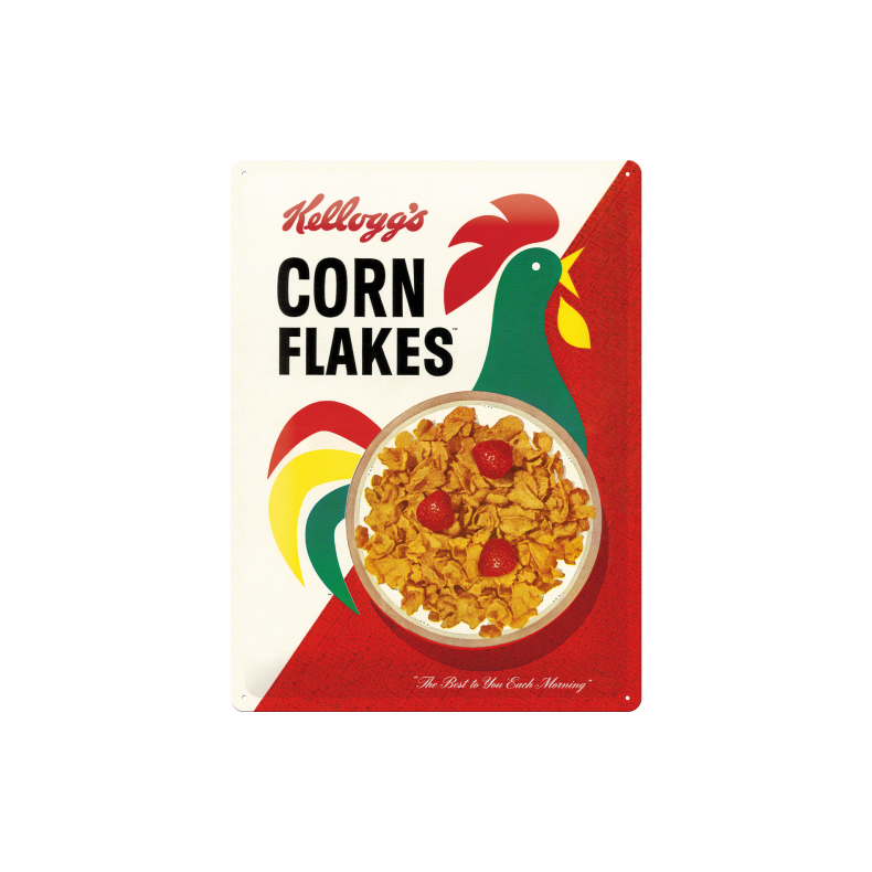 Blikskilt 30x40 cm "Kellogg's Corn Flakes Cornelius" - Nostalgic Art