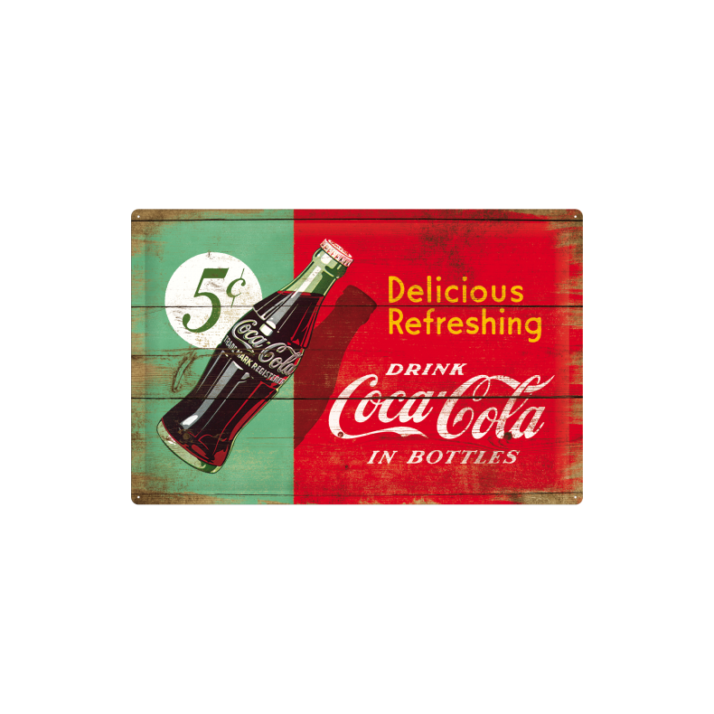 Blikskilt 40x60 cm "Coca-Cola - Delicious Refreshing, green" - Nostalgic Art