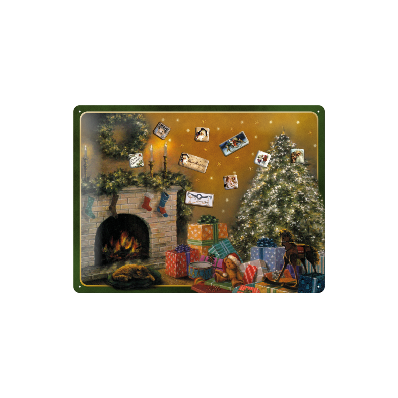 Bliktavle m/magneter 30x40 cm "Christmas Tree" - Nostalgic Art